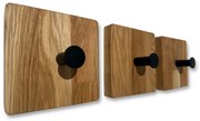 Dekorstudio Nástenný vešiak KVADRAT olejovaný dub - 3 kusy