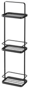 Čierny stojan do kúpeľne s 3 policami YAMAZAKI Takamtsu