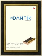 DANTIK rám na obraz 29,7x42 | Oro Fino černozlatá (Plexi Čiré)