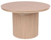 Rozkladací okrúhly stôl Sorrento s lamelami, 120–160 cm, prírodný dub