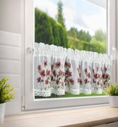 Dekorstudio Kuchynská záclonka ISA zdobená kvetinovou potlačou a čipkou 150 x 30 cm