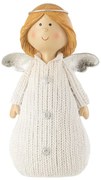 Dekorácia anjel v pletenom kabátiku - 12*9*20 cm