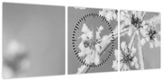 Obraz - Zamrznutá rastlina (s hodinami) (90x30 cm)