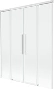 Mexen Rox, 2-krídlová posuvná vaňová zástena 140 x 150 cm, 8mm číre sklo, biely profil, 8C9-140-002-20-00