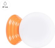 Nástenné svietidlo Zori, 1x biele sklenené tienidlo, or