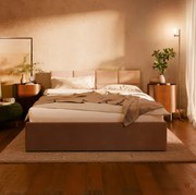 Manželská posteľ BORGO Velvet 160×200 cm modrá