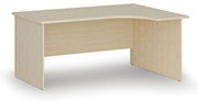 Rohový kancelársky písací stôl PRIMO WOOD, 160x120 cm, pravý, breza