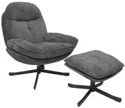 Kreslo Karmen s podnožkou tmavo šedá