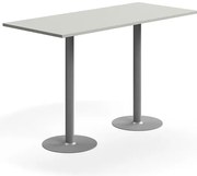 Barový stôl VERTICUS, 1800x800x1100 mm, svetlošedá/strieborná