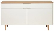 Nízka komoda z dreva bieleho duba Unique Furniture Amalfi