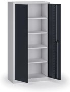Policová dielenská skriňa 2-dverová, 4 police, 1950 × 950 × 500 mm, grafitové dvere