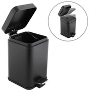 Erga Muti, štvorcový odpadkový kôš 3l na postavenie, Soft-Close zatváranie, čierna matná, ERG-YKA-CH.MUTI-SC-BLK