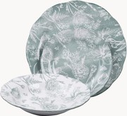 Súprava riadu Fleurette Green, 18 ks