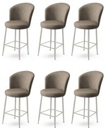 Súprava barových stoličiek Fora Cappuccino a Chrome, 6 ks, 6 ks