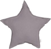 Mini ľanový vankúš hviezda tmavo šedá 38 cm