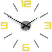 3D nalepovacie hodiny Reden sivo-žlté