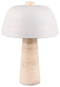 Biela/béžová stolová lampa s kovovým tienidlom (výška 41 cm) Timba – Trio Select