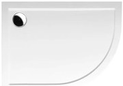Polysan Polysan, RENA L sprchová vanička z liateho mramoru, štvrťkruh 100x80x4cm, R550, ľavá, bie, 75511