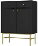 Komoda Tokyo 3 2F 2S čierny grafit 826