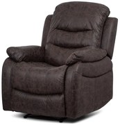 TV a relaxační křeslo, manuální polohování, potah hnědá látka v dekoru vintage k