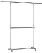 Mobilný stojanový vešiak LINEA strieborný