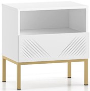 Nočný stolík Clearing 05 biela/zlatá