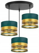 Závesné svietidlo Intense Gold, 3x textilné tienidlo (mix 6 farieb), (výber z 3 farieb konštrukcie), o