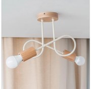 Prisadený luster OXFORD 2xE27/15W/230V borovica/krémová