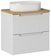 Závěsná skříňka Nova White I s deskou a umyvadlem 60 cm bílá/dub coast evoke