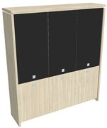 Vysoká skriňa Verno 188 x 46 x 210 cm, kombinované dvere, agát / čierna