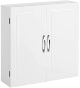 Nástenná skrinka s 2 nastaviteľnými policami, matná biela