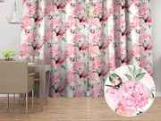 Biante Zamatový záves Tamara TMR-037 Ružové pivonky na bielom 135x140 cm