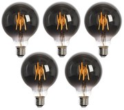 Sada 5 inteligentných LED žiaroviek E27 G95 dymové 4W 60lm 1800-3000K