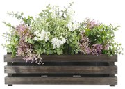 AMADEA Drevený obal s kvetináči - tmavý, 47x17x15cm Český výrobok