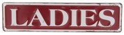 Nástenná kovová ceduľa Ladies - 40 * 10 cm