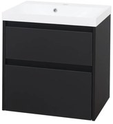 Mereo Mereo, Opto, kúpeľňová skrinka s umývadlom z liatého mramoru, 61 cm, biela, dub, biela/dub, čierna, MER-CN940M