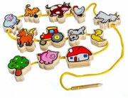 Teddies Prevliekanka drevená Moje prvé zvieratká, 12 dielikov v krabičke, 24,6 x 19 x 3,8 cm