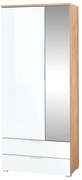 Biela šatníková skriňa v dekore duba so zrkadlom 84x196 cm Telde - Germania