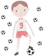 Bayo Samolepka na stenu Futbalista, červená