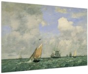 Obraz - Eugène Boudin, Ships and Sailing Boats Leaving Le Havre, reprodukcia (90x60 cm)