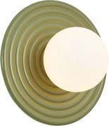 Retro nástenná lampa zelená s opálovým okrúhlym 20cm IP44 - Lila
