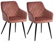 SADA 2x Jedálenská stolička RICO ružová