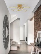 Nova Luce stropné svietidlo Raccio zlatý kov a akryl Led 48W 230V 3000K IP20