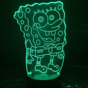 3Dmix 3DL-WD014 – 3D LED nočná lampa - SpongeBob (Wood)