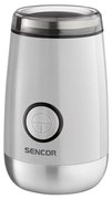 Sencor - Elektrický mlynček na zrnkovú kávu 60 g 150W/230V biela/chróm