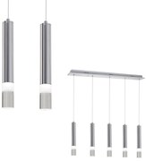 Závesné svietidlo Ice, 5x chrómové kovové tienidlo, ch