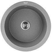 Laveo Dafne, 1-komorový granitový drez 510x510x205 mm, šedá, LAV-SBD_588Y