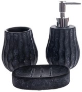 Súprava cementových kúpeľňových doplnkov Douche 3 ks, čierna