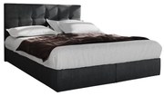 Manželská posteľ  Boxspring 140 cm Porto (čierna) (s matracom a úložným priestorom). Vlastná spoľahlivá doprava až k Vám domov. 1047304