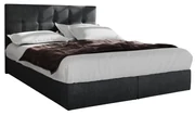 Manželská posteľ  Boxspring 140 cm Porto (čierna) (s matracom a úložným priestorom). Vlastná spoľahlivá doprava až k Vám domov. 1047304